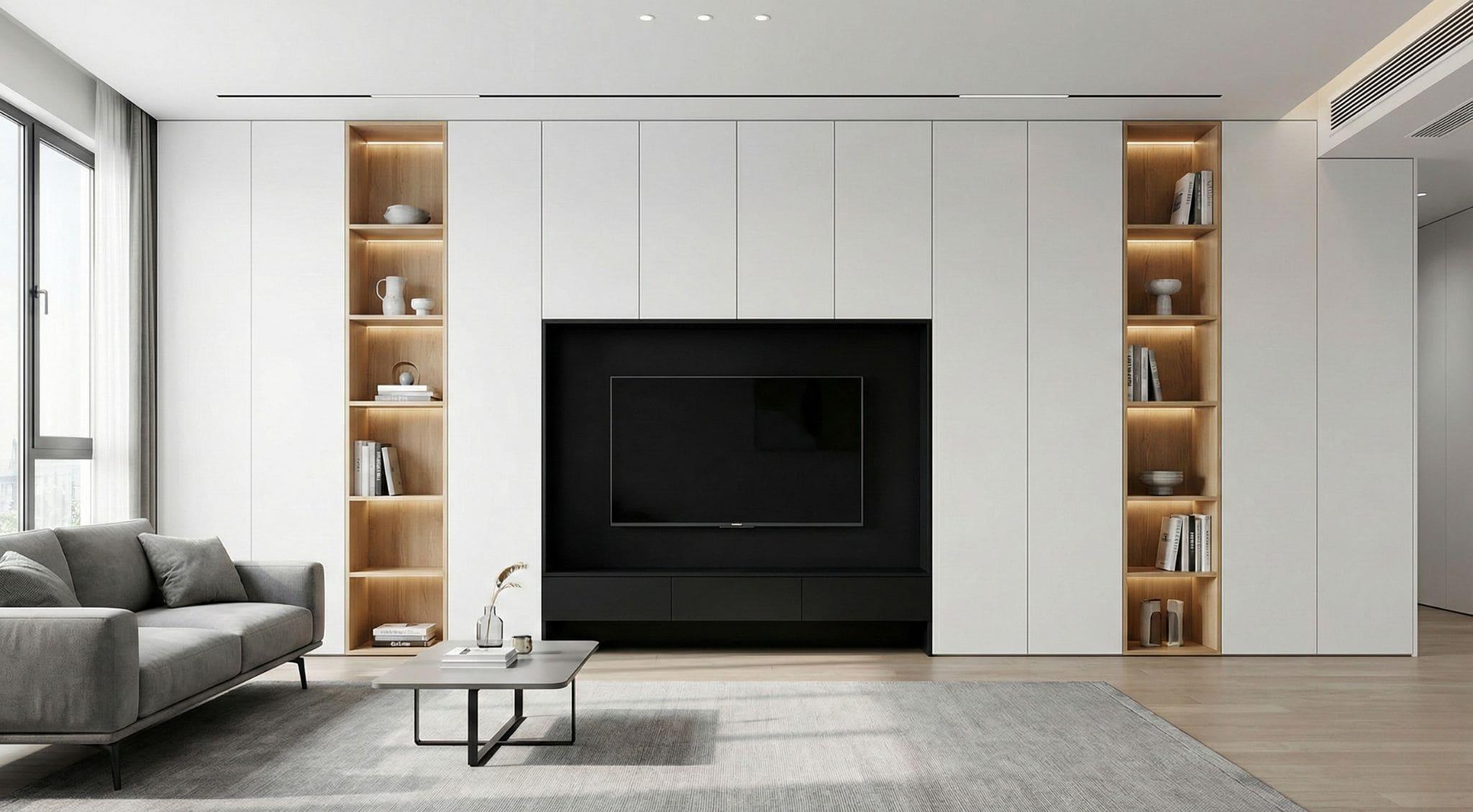 【高雄系統櫥櫃】客廳雜物堆積如山？打造「整面收納牆」美感與機能一次滿足