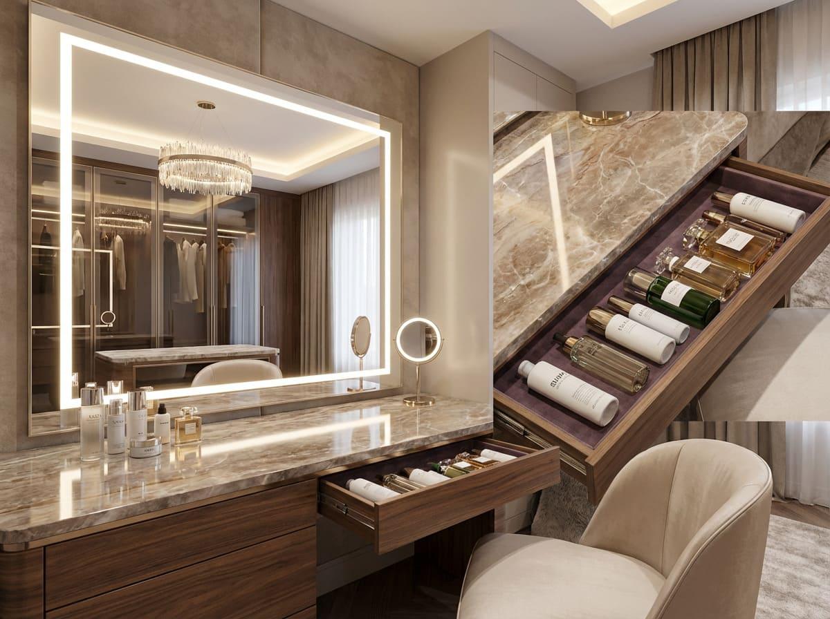 高雄室內設計｜告別凌亂化妝台！打造專屬「精品級梳妝區」的燈光與收納秘訣