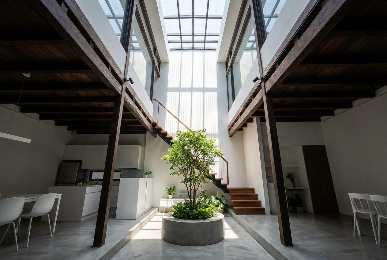 高雄舊屋翻新｜讓老宅重新呼吸！喚醒透天厝「天井」的自然光與微風